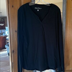 Noel Asmar Black Long Sleeve Women's Top